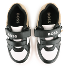 T&eacute;nis com riscas de gancho e la&ccedil;o BOSS 
                    BOY