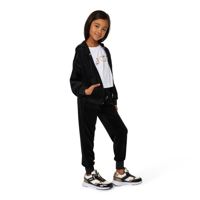 Velvet zip-up hoodie BOSS 
                    GIRL