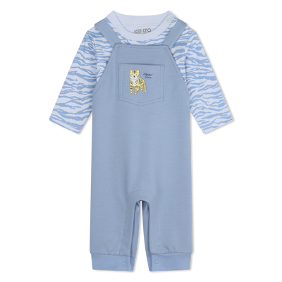 T-shirt e jardineiras algod&atilde;o KENZO KIDS BOY
