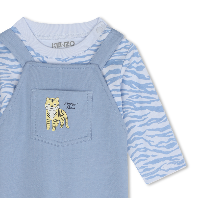 T-shirt e jardineiras algod&atilde;o KENZO KIDS 
                        BOY