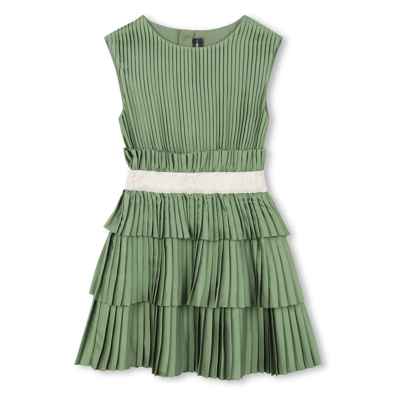 VESTIDO PLISSADO DE MANGA CURTA KARL LAGERFELD KIDS 
                        GIRL