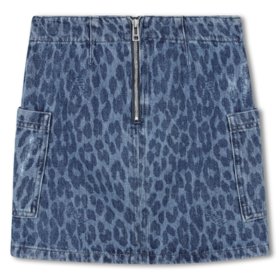 Saia jeans com estampa de leopardo ZADIG & VOLTAIRE GIRL