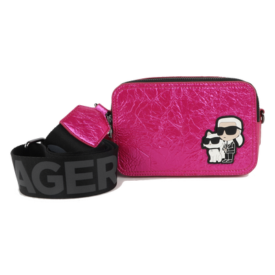 Bolsa têxtil revestida com dobras KARL LAGERFELD KIDS GIRL