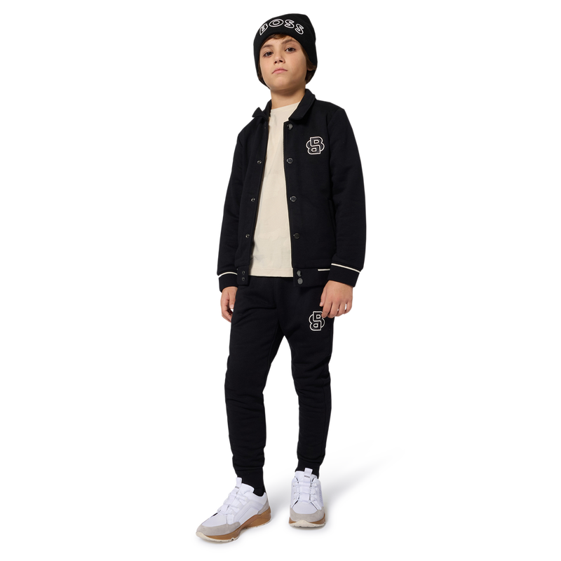 Chap&eacute;u de malha com logotipo BOSS 
                        BOY