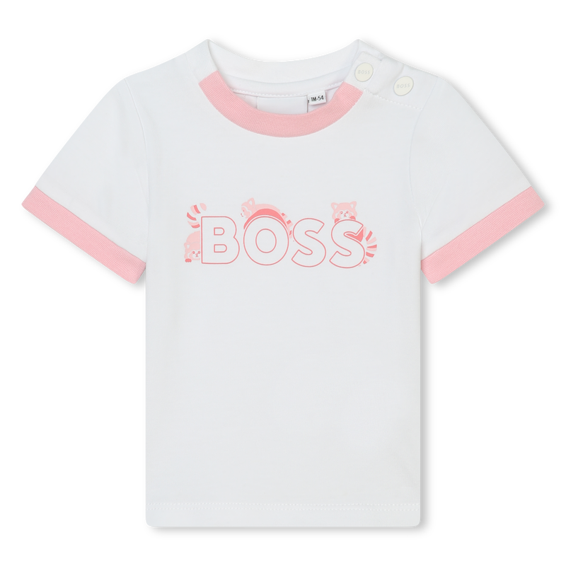 T-shirt com gola de pressão BOSS 
                    GIRL