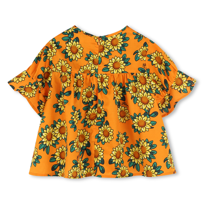 Blusa em cetim de algod&atilde;o KENZO KIDS 
                        GIRL