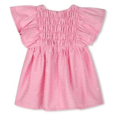 Embroidered Cotton Satin Dress KENZO KIDS GIRL