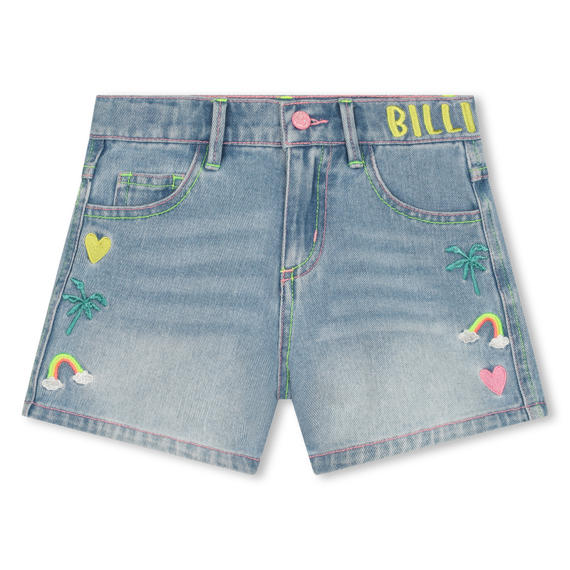 Calções de ganga bordados BILLIEBLUSH 
                    GIRL