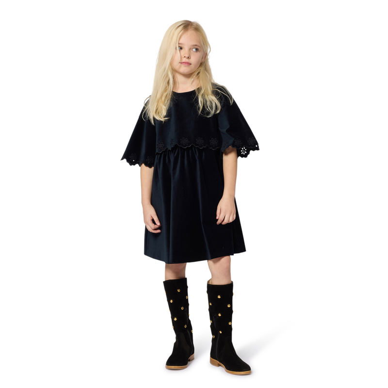 Vestido com bordado de flores a céu aberto CHLOE 
                    GIRL