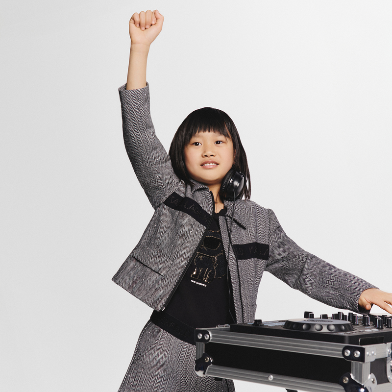 Jaqueta com strass KARL LAGERFELD KIDS 
                    GIRL