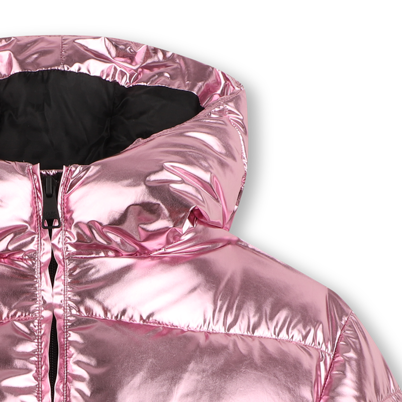 Casaco acolchoado com capuz KARL LAGERFELD KIDS 
                        GIRL