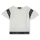 T-shirt com mangas de folhos KARL LAGERFELD KIDS 
                    GIRL