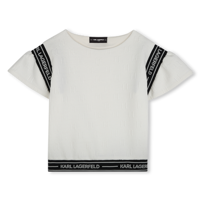 T-shirt com mangas de folhos KARL LAGERFELD KIDS GIRL