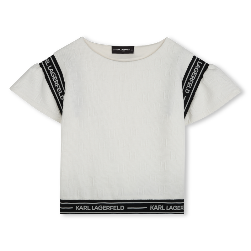 T-shirt com mangas de folhos KARL LAGERFELD KIDS 
                        GIRL