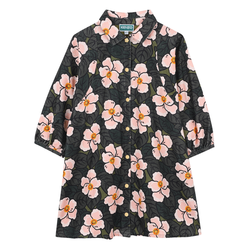 Vestido de manga comprida bufante KENZO KIDS 
                    GIRL