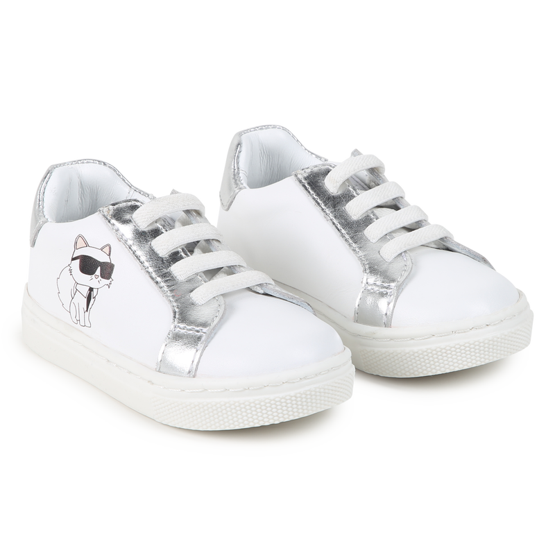 Sapatilhas baixas em pele KARL LAGERFELD KIDS 
                        UNISEX
