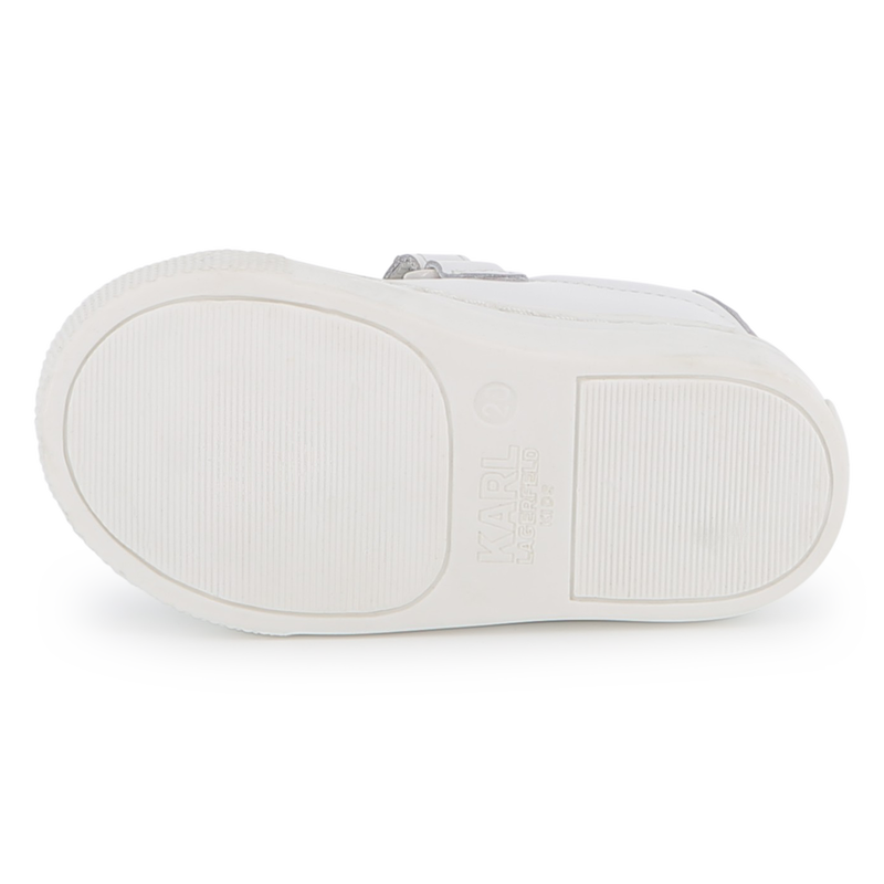 Tênis de couro de cano baixo KARL LAGERFELD KIDS 
                    GIRL