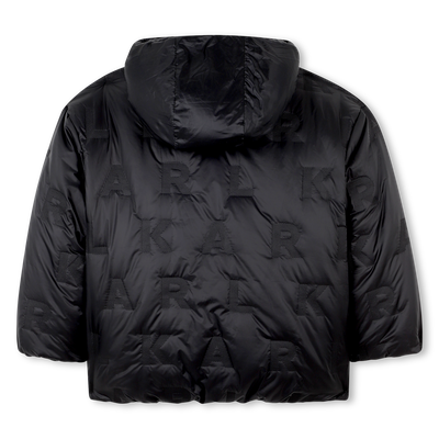 Jaqueta de poliéster com capuz KARL LAGERFELD KIDS BOY