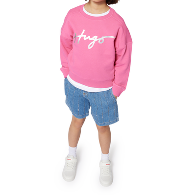 Sweatshirt em molet&atilde;o HUGO GIRL