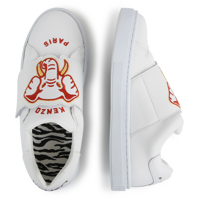 Ténis em pele com velcro KENZO KIDS 
                    UNISEX