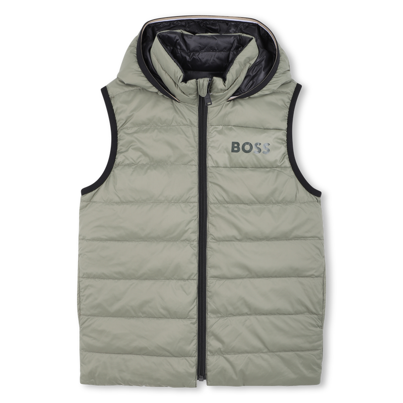 Casaco acolchoado com capuz efeito flano BOSS 
                    BOY