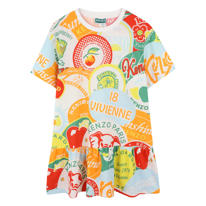 Vestido estampado multicor KENZO KIDS 
                        GIRL