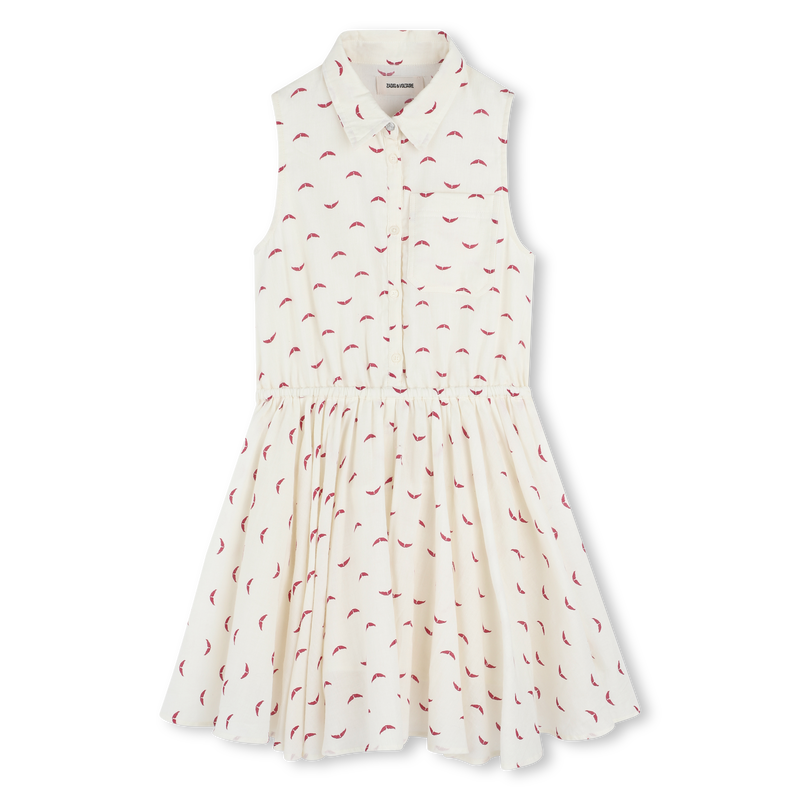 Vestido estampado sem mangas