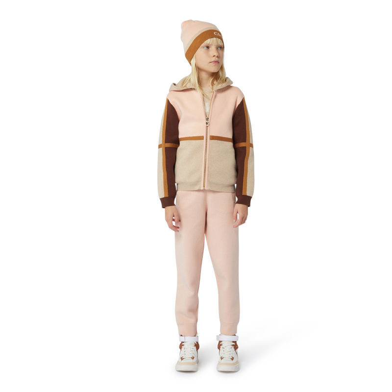 Cardigã tricolor com capuz CHLOE 
                    GIRL
