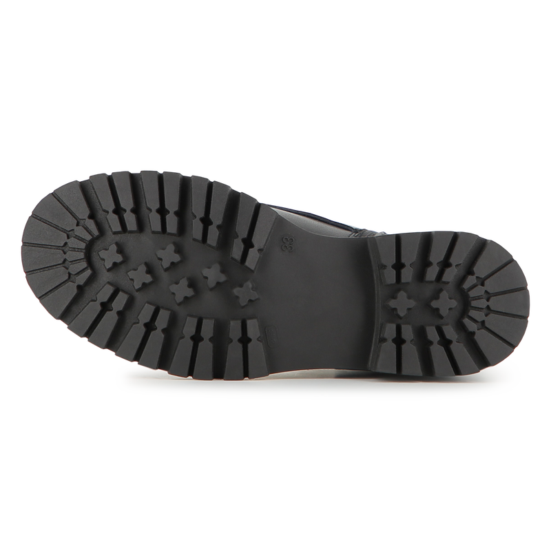 Bota de cano médio com atacadores em pele bovina KARL LAGERFELD KIDS 
                    GIRL
