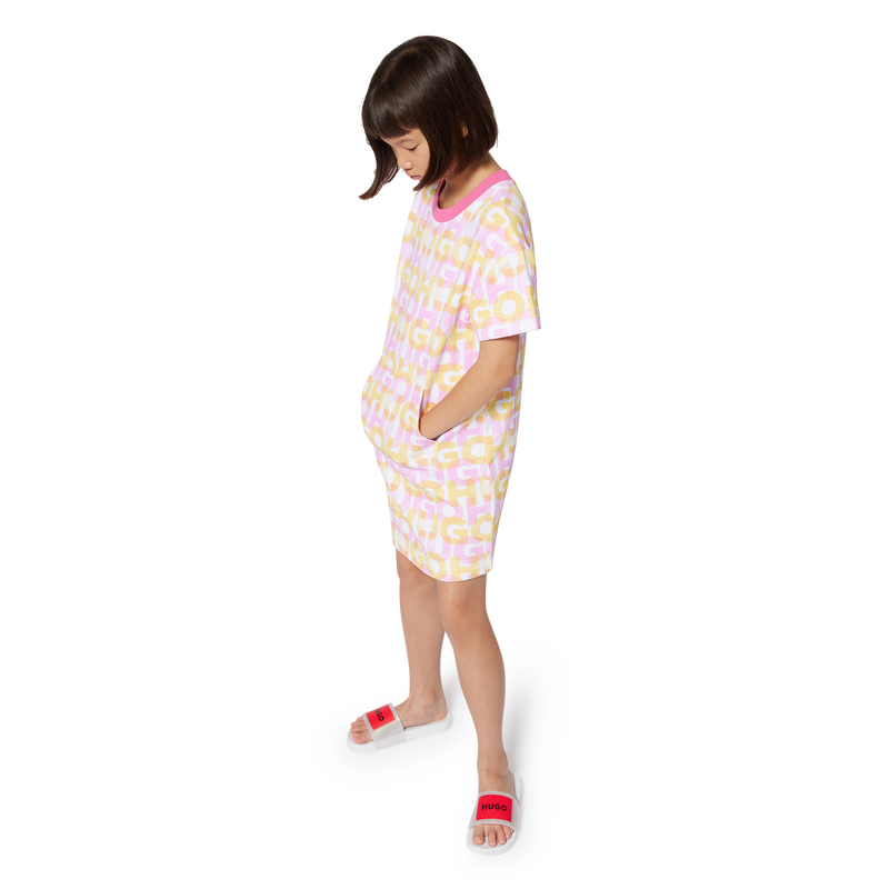 Vestido estampado em molet&atilde;o HUGO 
                        GIRL