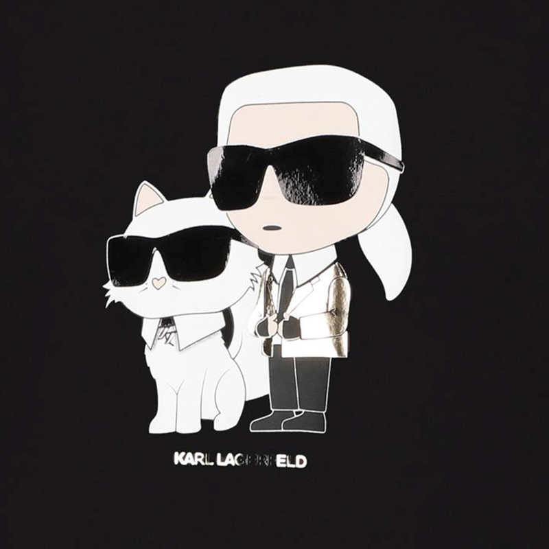 T-shirt com estampado KARL LAGERFELD KIDS 
                        GIRL