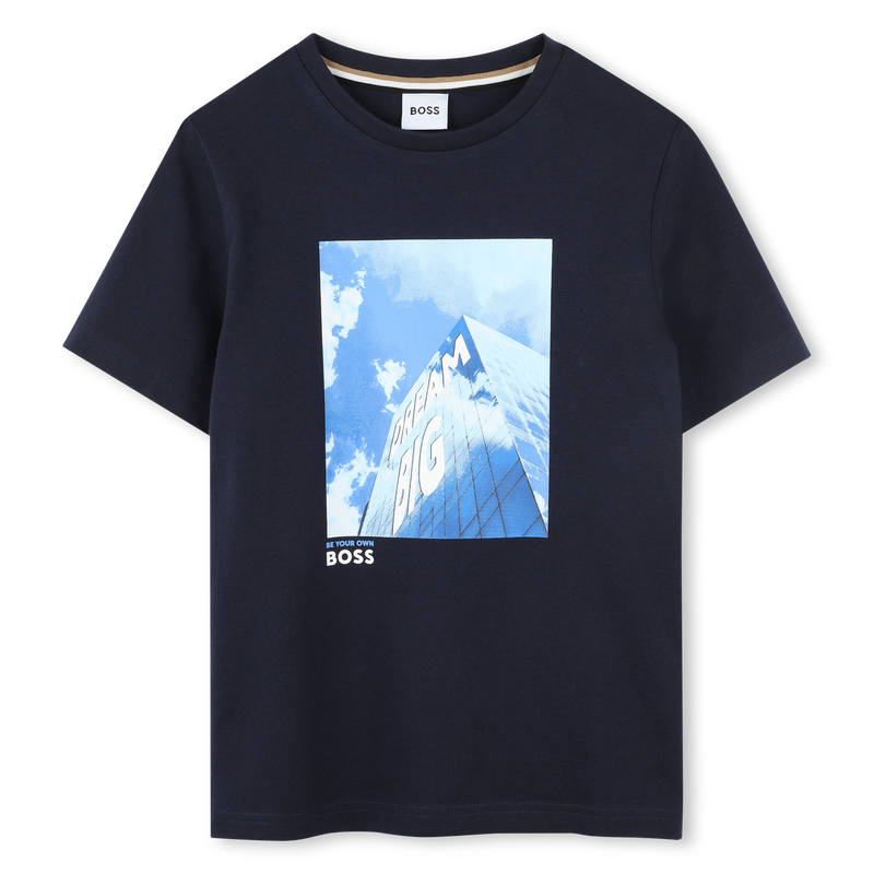 T-shirt manga curta em algod&atilde;o BOSS 
                        BOY