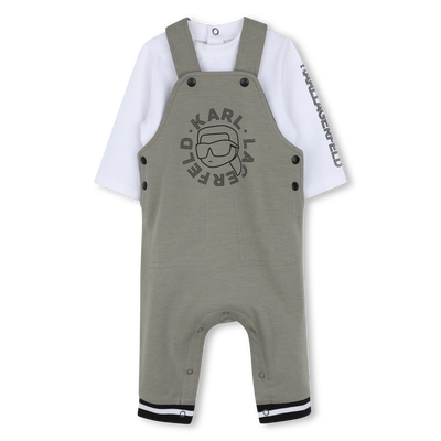 Conjunto de macac&atilde;o e camiseta KARL LAGERFELD KIDS BOY