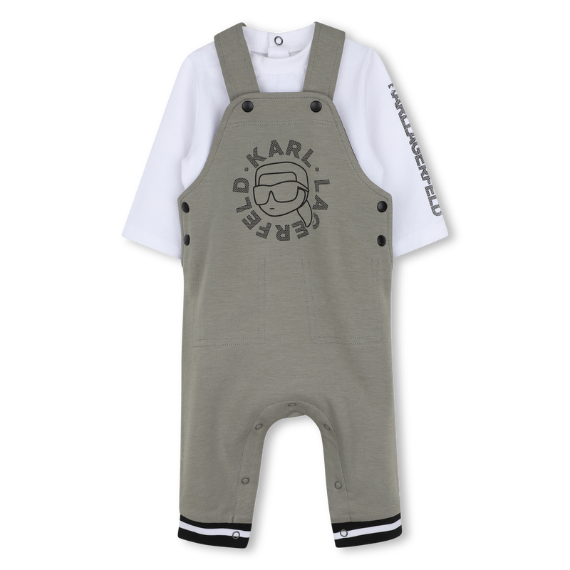 Conjunto de macac&atilde;o e camiseta KARL LAGERFELD KIDS 
                        BOY