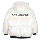 Casaco acolchoado com capuz KARL LAGERFELD KIDS 
                    GIRL