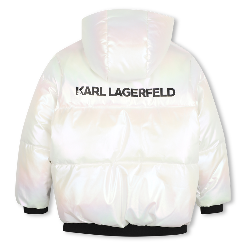 Casaco acolchoado com capuz KARL LAGERFELD KIDS 
                        GIRL