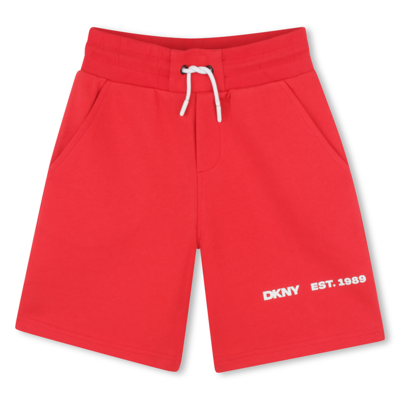 Bermudas de algod&atilde;o em molet&atilde;o DKNY 
                        BOY