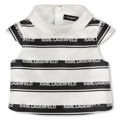 Blusa com listas com log&oacute;tipo KARL LAGERFELD KIDS GIRL
