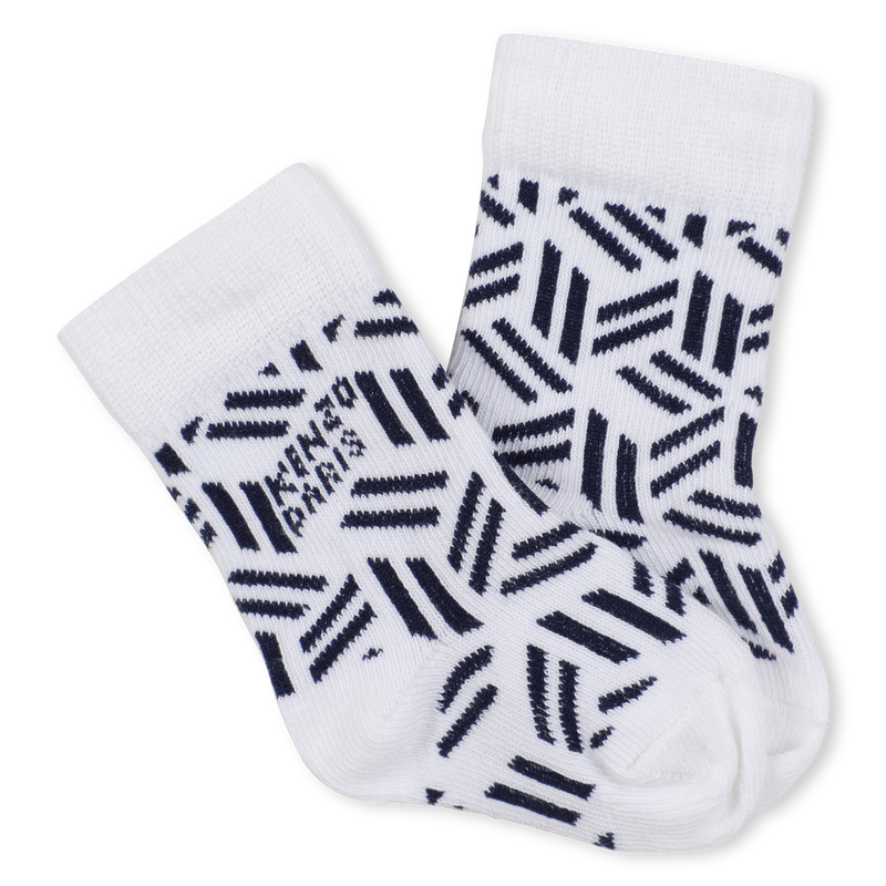 Conjunto de 2 pares de meias de malha KENZO KIDS 
                    UNISEX