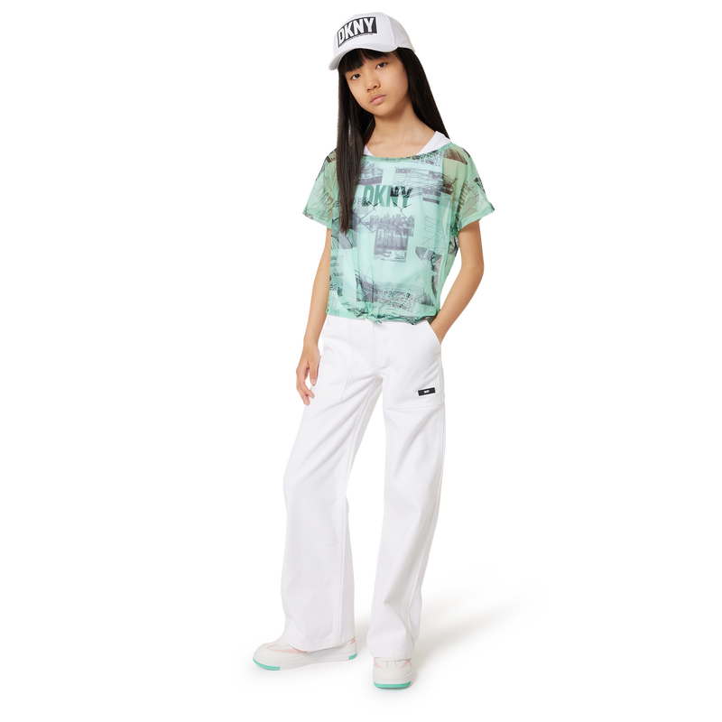 Calças com cintura ajustável DKNY 
                    GIRL