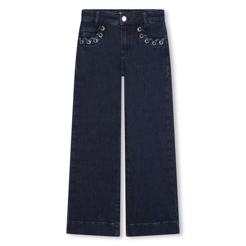 Metal Eyelet Wide-Leg Jeans MICHAEL KORS 
                    GIRL