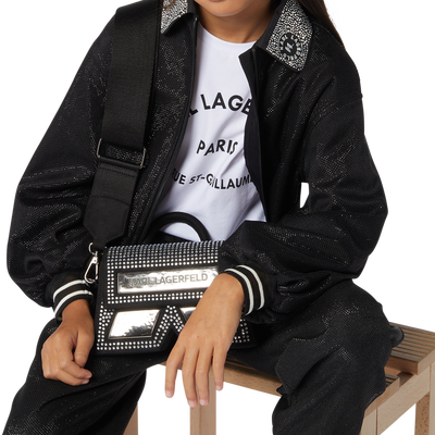 Sweatshirt com gola de joia KARL LAGERFELD KIDS GIRL