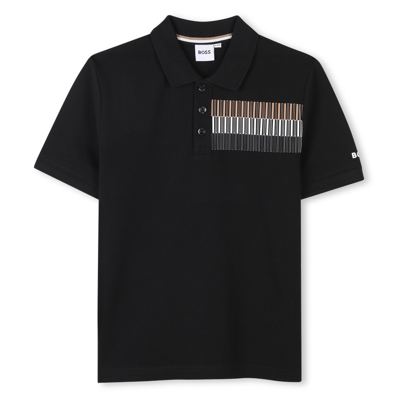 Polo corte direito com faixas BOSS 
                        BOY