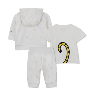Conjunto de cal&ccedil;a, cardig&atilde; e camiseta KENZO KIDS UNISSEX