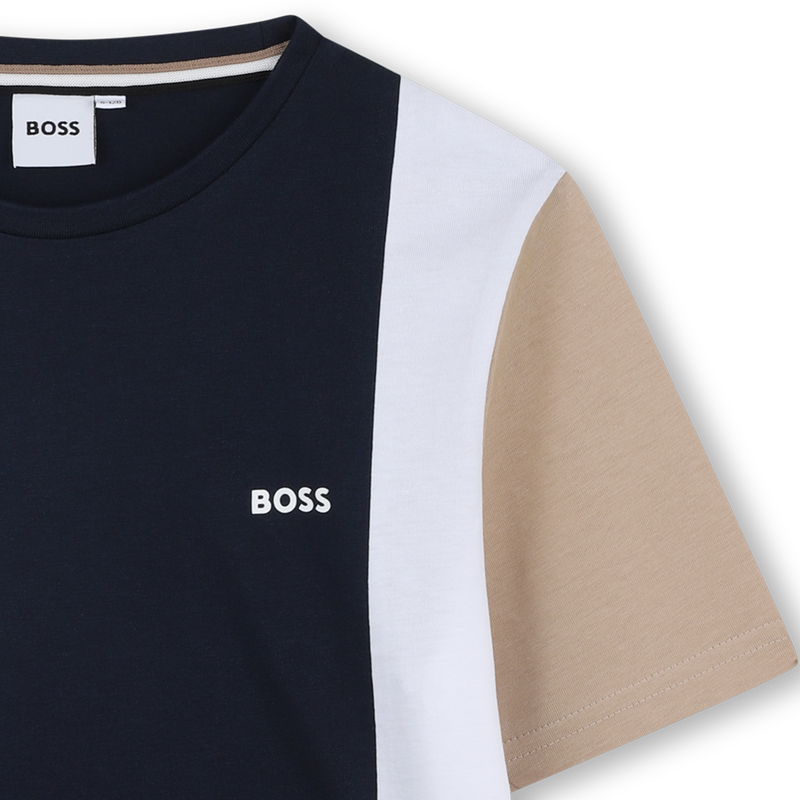 T-shirt algod&atilde;o multicolorida BOSS 
                        BOY