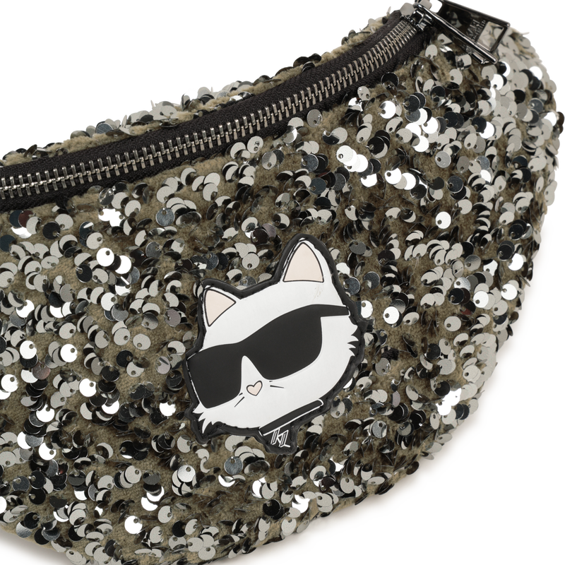 Bolsa de cintura ajust&aacute;vel com lantejoulas KARL LAGERFELD KIDS 
                        MENINA