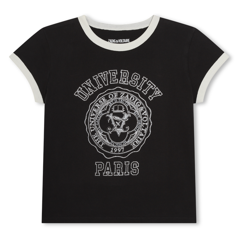 T-shirt com estampa e strass ZADIG & VOLTAIRE 
                    GIRL