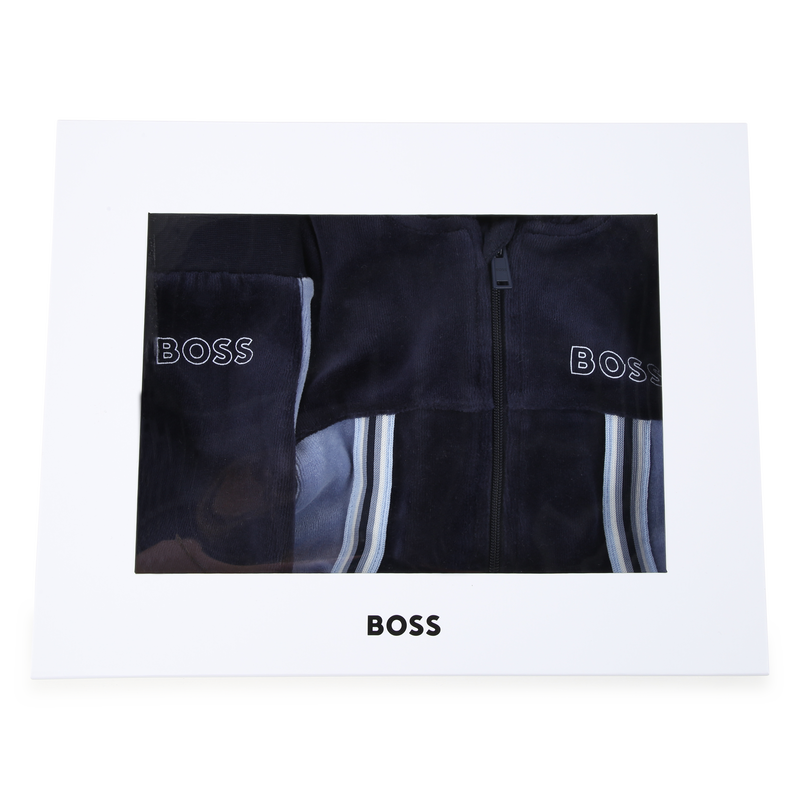 Conjunto de 2 pe&ccedil;as em veludo BOSS 
                        BOY