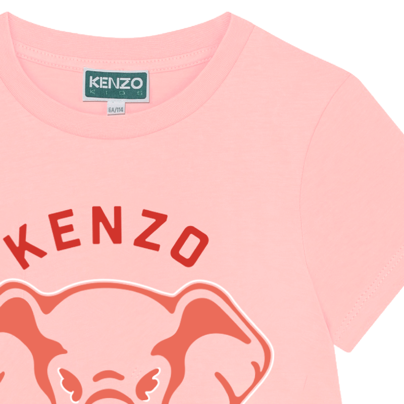 Vestido de manga curta algodão KENZO KIDS 
                    GIRL