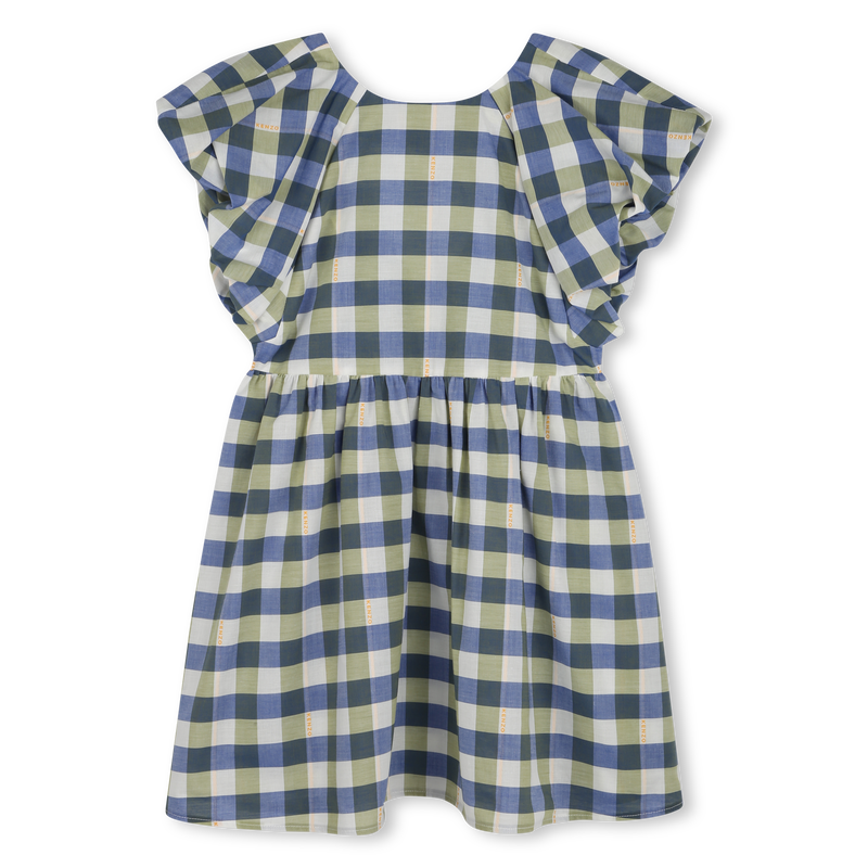 Vestido axadrezado em algodão KENZO KIDS 
                    GIRL